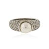 Image 1 : 18KT White Gold Pearl and Diamond Ring