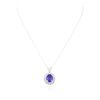 Image 1 : 14KT White Gold 5.50 ctw Tanzanite and Diamond Pendant With Chain