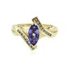 Image 1 : 14KT Yellow Gold 0.99 ctw Tanzanite and Diamond Ring