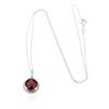 Image 1 : 14KT White Gold 4.94 ctw Ruby and Diamond Pendant With Chain