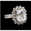 Image 2 : 14KT White Gold 6.39 ctw Aquamarine and Diamond Ring