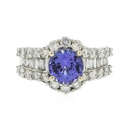 14KT White Gold 2.52 ctw Tanzanite and Diamond Ring