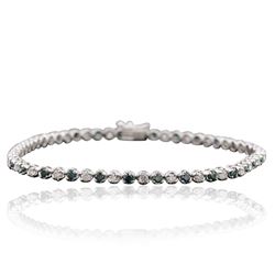 14KT White Gold 0.60 ctw Blue Diamond Bracelet