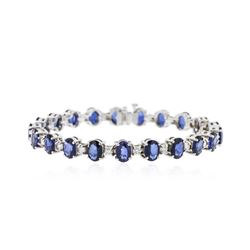 14KT White Gold 15.12 ctw Sapphire and Diamond Bracelet