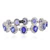 Image 1 : 14KT White Gold 24.72 ctw Tanzanite and Diamond Bracelet