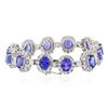 Image 2 : 14KT White Gold 24.72 ctw Tanzanite and Diamond Bracelet