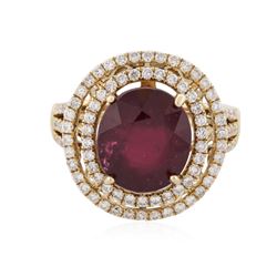 14KT Yellow Gold 8.78 ctw Ruby and Diamond Ring