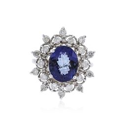 14KT White Gold 3.65 ctw Tanzanite and Diamond Ring