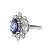 Image 2 : 14KT White Gold 3.65 ctw Tanzanite and Diamond Ring