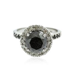 14KT White Gold 5.23 ctw Black Diamond Ring