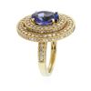 Image 3 : 14KT Yellow Gold 3.40 ctw Tanzanite and Diamond Ring