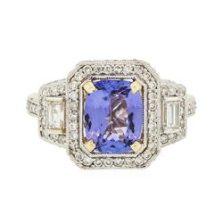 14KT Yellow Gold 2.24 ctw Tanzanite and Diamond Ring