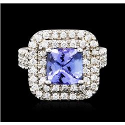 14KT White Gold 2.30 ctw Tanzanite and Diamond Ring