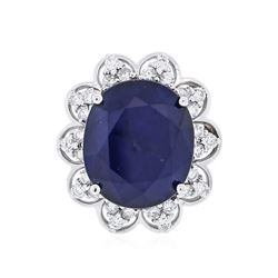 14KT White Gold 11.61 ctw Sapphire and Diamond Ring