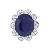 Image 1 : 14KT White Gold 11.61 ctw Sapphire and Diamond Ring