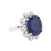 Image 2 : 14KT White Gold 11.61 ctw Sapphire and Diamond Ring