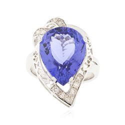 14KT White Gold 9.34 ctw GIA Cert Tanzanite and Diamond Ring