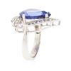 Image 3 : 14KT White Gold 9.34 ctw GIA Cert Tanzanite and Diamond Ring