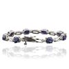 Image 2 : 14KT White Gold 10.32 ctw Sapphire and Diamond Bracelet