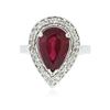 Image 1 : 14KT White Gold 4.86 ctw Ruby and Diamond Ring