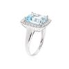 Image 3 : 14KT White Gold 5.80 ctw Blue Topaz and Diamond Ring