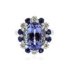 Image 1 : 14KT White Gold 6.27 ctw Tanzanite, Sapphire and Diamond Ring