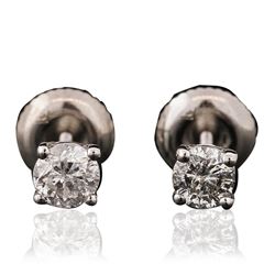 14KT White Gold 0.51 ctw Diamond Stud Earrings