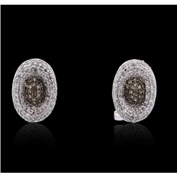 14KT White Gold 1.07 ctw Diamond Earrings