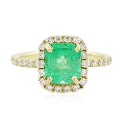 14KT Yellow Gold 2.06 ctw Emerald and Diamond Ring