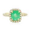 Image 1 : 14KT Yellow Gold 2.06 ctw Emerald and Diamond Ring