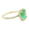 Image 2 : 14KT Yellow Gold 2.06 ctw Emerald and Diamond Ring