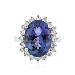 14KT White Gold 8.44 ctw Tanzanite and Diamond Ring