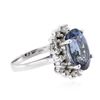 Image 2 : 14KT White Gold 8.44 ctw Tanzanite and Diamond Ring