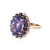 Image 2 : 14KT Rose Gold 5.94 ctw Tanzanite, Sapphire and Diamond Ring