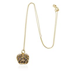 14KT Yellow Gold 1.00 ctw Sapphire Pendant With Chain