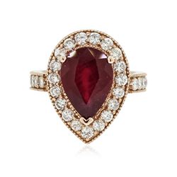 14KT Rose Gold 5.01 ctw Ruby and Diamond Ring