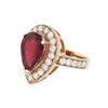 Image 2 : 14KT Rose Gold 5.01 ctw Ruby and Diamond Ring
