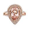 Image 1 : 14KT Rose Gold 2.08 ctw Morganite and Diamond Ring