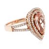 Image 2 : 14KT Rose Gold 2.08 ctw Morganite and Diamond Ring