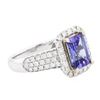 Image 2 : 14KT Two-Tone Gold 2.00 ctw Tanzanite and Diamond Ring