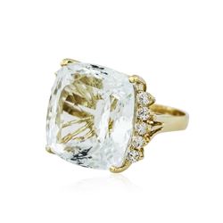 14KT Yellow Gold GIA Certified 33.51 ctw Aquamarine and Diamond Ring