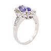 Image 3 : 14KT White Gold 1.18 ctw Tanzanite and Diamond Ring