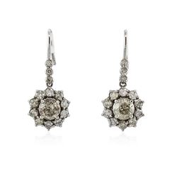 14KT White Gold 3.72 ctw Diamond Earrings