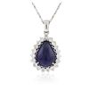 Image 1 : 14KT White Gold 13.95 ctw Tanzanite and Diamond Pendant With Chain