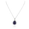 Image 2 : 14KT White Gold 13.95 ctw Tanzanite and Diamond Pendant With Chain