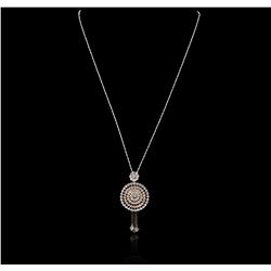14KT Tri-Color Gold 2.09 ctw Diamond Pendant With Chain
