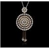 Image 2 : 14KT Tri-Color Gold 2.09 ctw Diamond Pendant With Chain