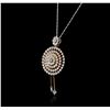 Image 3 : 14KT Tri-Color Gold 2.09 ctw Diamond Pendant With Chain