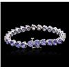 Image 2 : 14KT White Gold 14.60 ctw Tanzanite and Diamond Bracelet