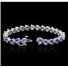 Image 3 : 14KT White Gold 14.60 ctw Tanzanite and Diamond Bracelet